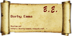 Borhy Emma névjegykártya